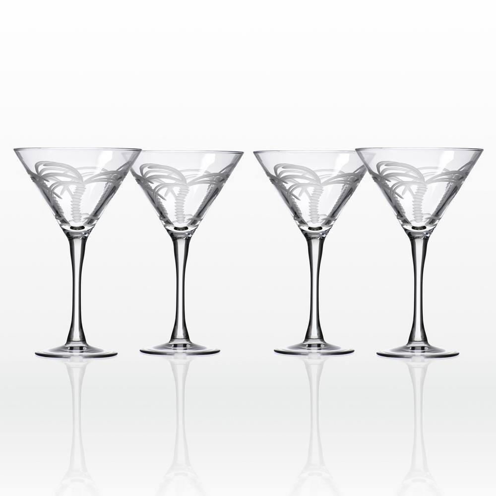 Rolf Glass Palm Tree 10 oz. Clear Martini (Set of 4) 203133-S4