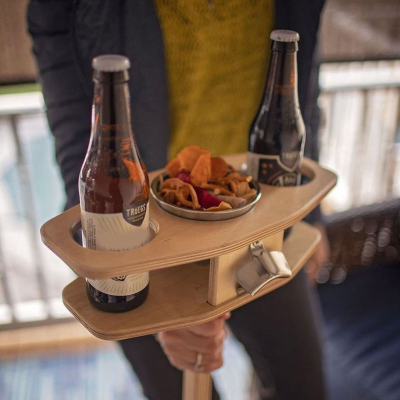 Alextreme Outdoor Beers Wine Table Collapsible Wooden Portable Table Beers Lover Gift with Foldable Desktop Mini Picnic Table