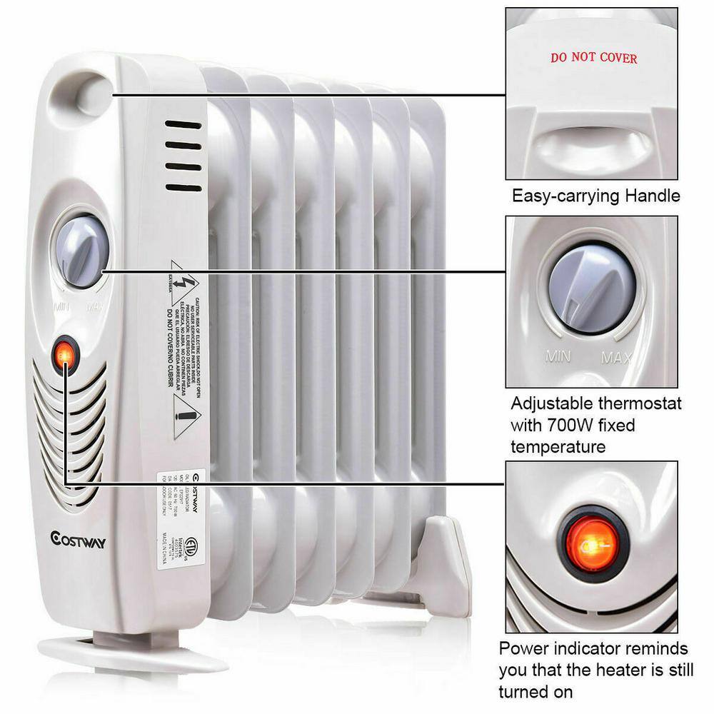 Costway 700-Watt Electric Oil-Filled Radiant Space Heater GHM0093