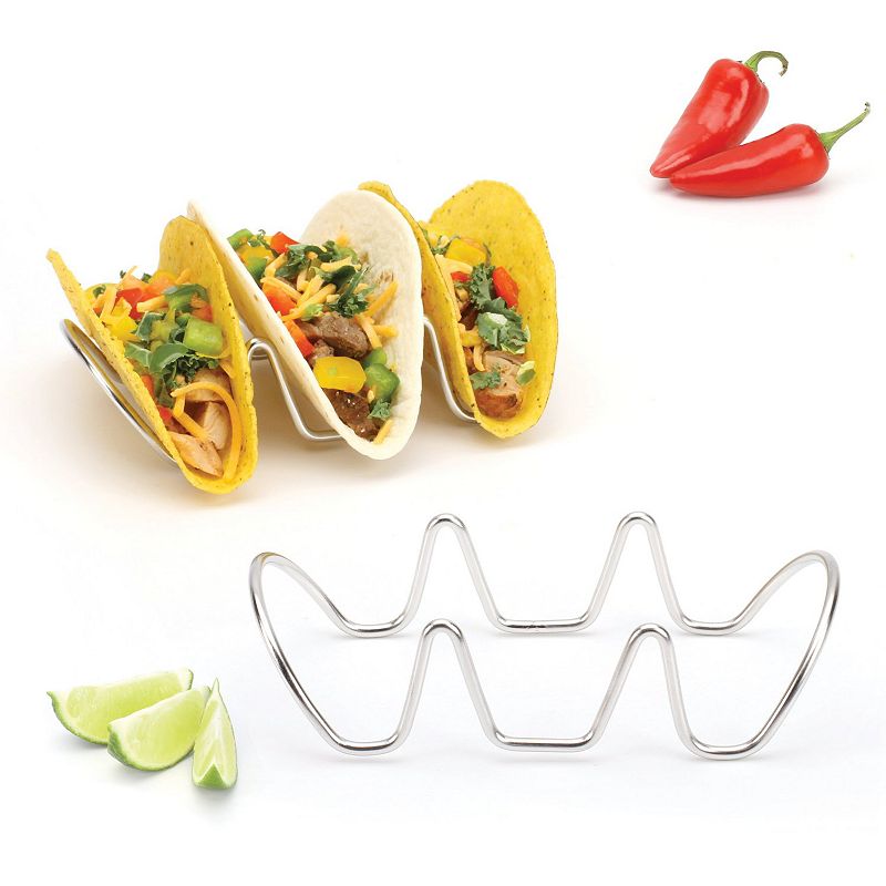 Stainless Steel Taco Holders Stackable Stands for Hard or Soft Tacos Durable and Reusable