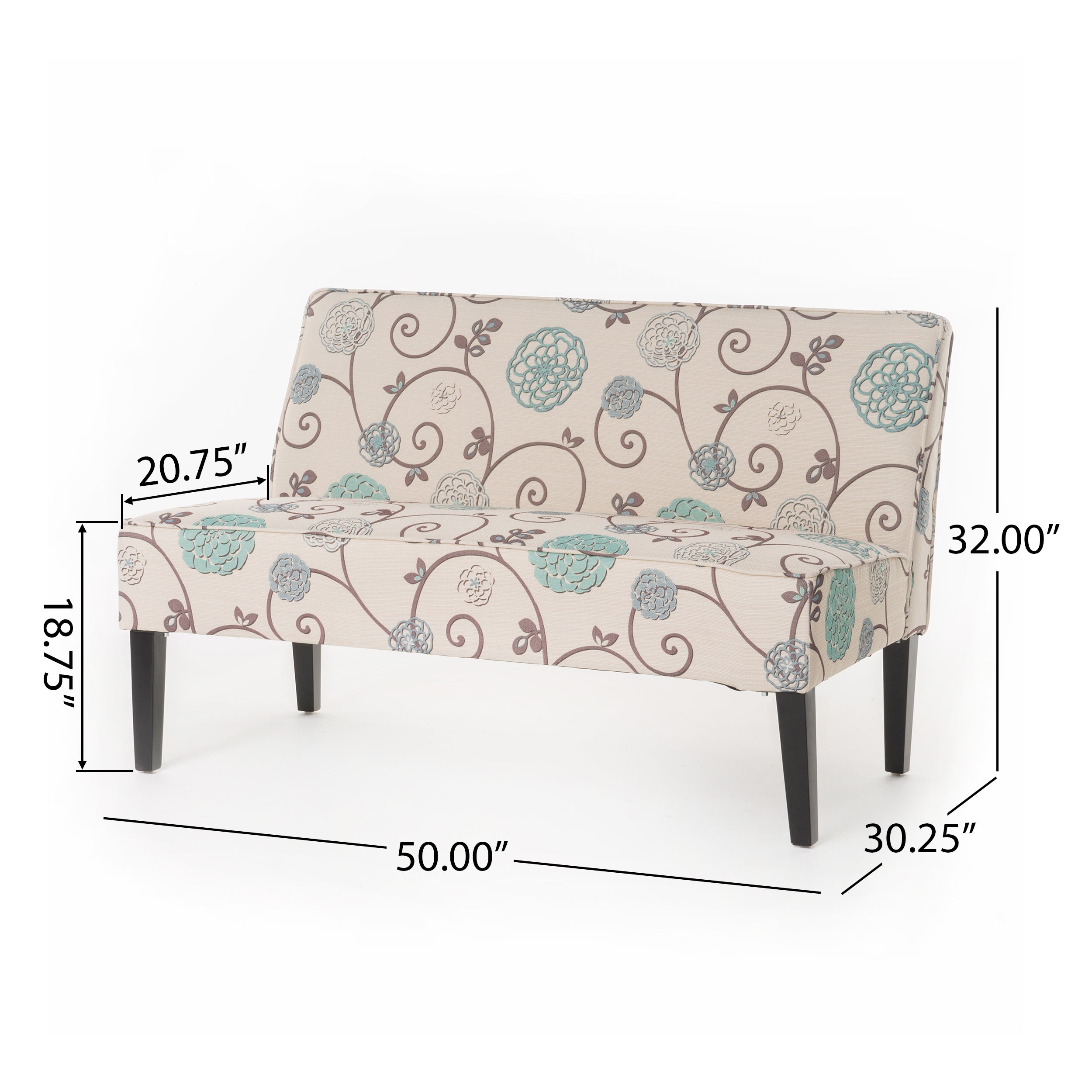 Charlotte Modern Simple Elegant Fabric Settee