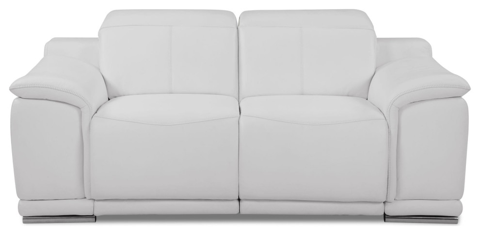 Veneto Italian Leather Power Reclining Loveseat   Contemporary   Loveseats   by Luxuriant Furniture  Houzz