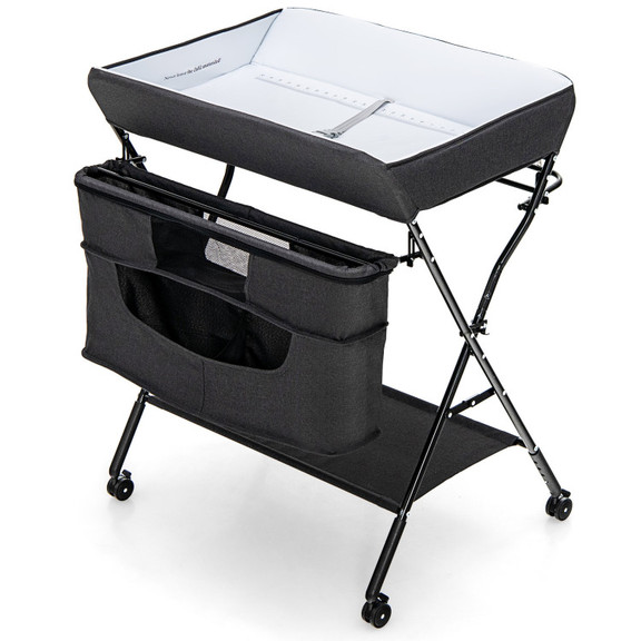 Costway 16073429 Portable Adjustable Height Newbor...