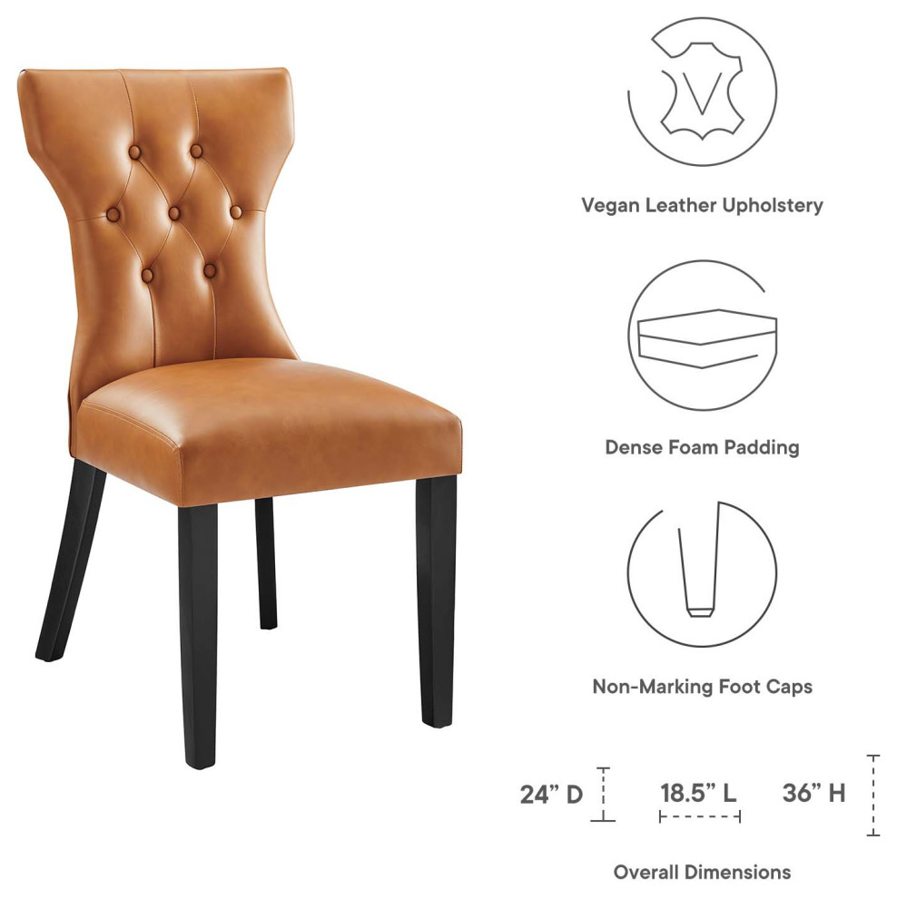 Silhouette Tufted Faux Leather Dining Side Chair   Transitional   Dining Chairs   by Modway  Houzz