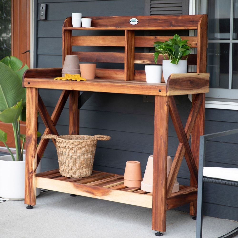 Backyard Discovery Acacia Potting Table