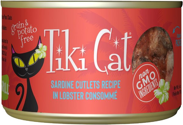 Tiki Cat Bora Bora Grill Sardine Cutlets in Lobster Consomme Grain-Free Canned Cat Food