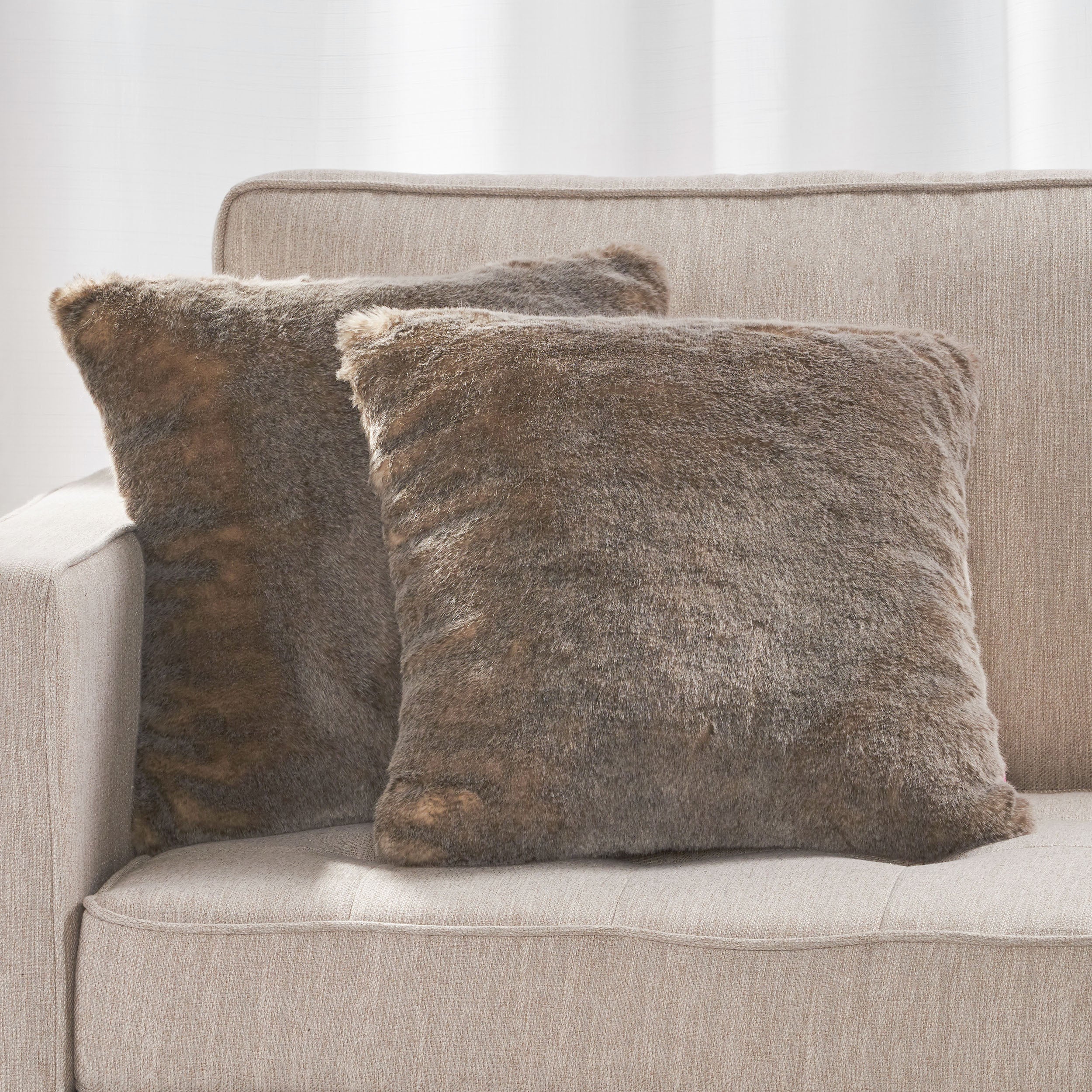 Ellison Modern Glam Faux Fur Throw Pillow