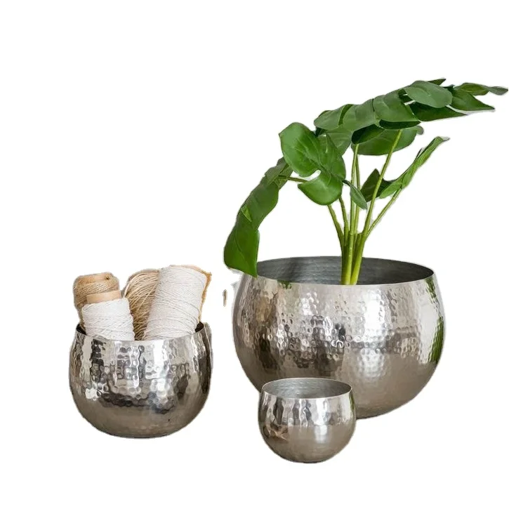 Garden Supplies Aluminum Handmade Design Metal Floor Planters Wedding and Party Decorative Pots for Garden Plants Decoration