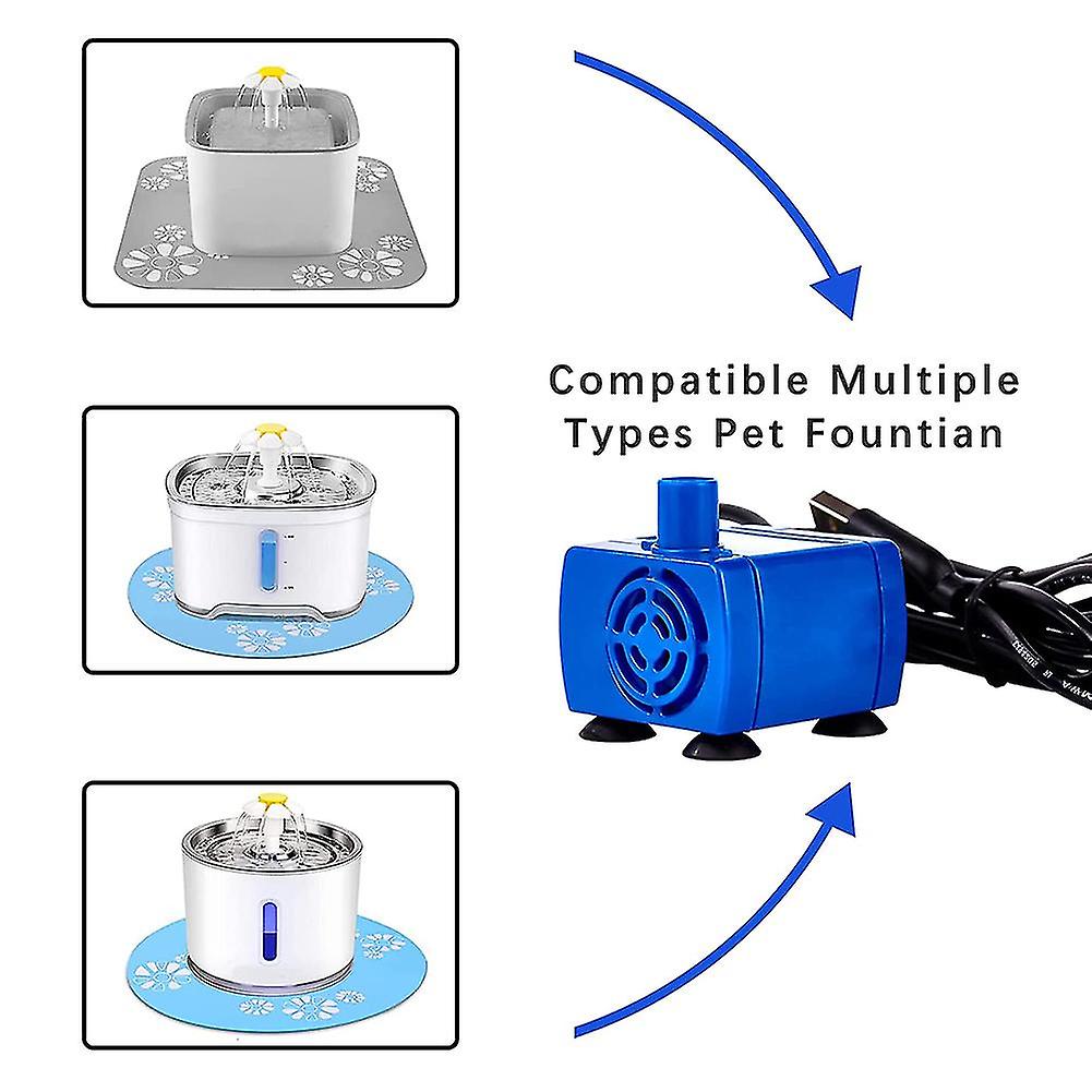 Cat Water Fountain Pump， Pet Water Fountain Pump Replacement Pump -dc160 Motor For Round， Flower Ca