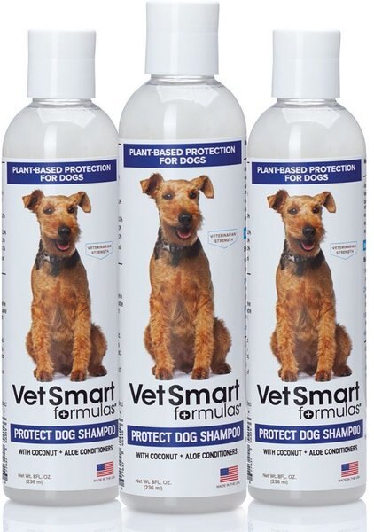 VetSmart Formulas Protect Dog Shampoo， 8-oz bottle， 3 count