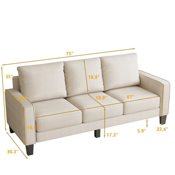 3-seat Fabric Sofa Cushions