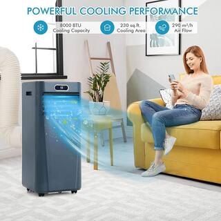 Gymax 3-in-1 8000 BTU (ASHRAE) 5300 (DOE) BTUPortable Air Conditioner AC Unit Air Cooler with 24H Timer Dark Blue GYM09753