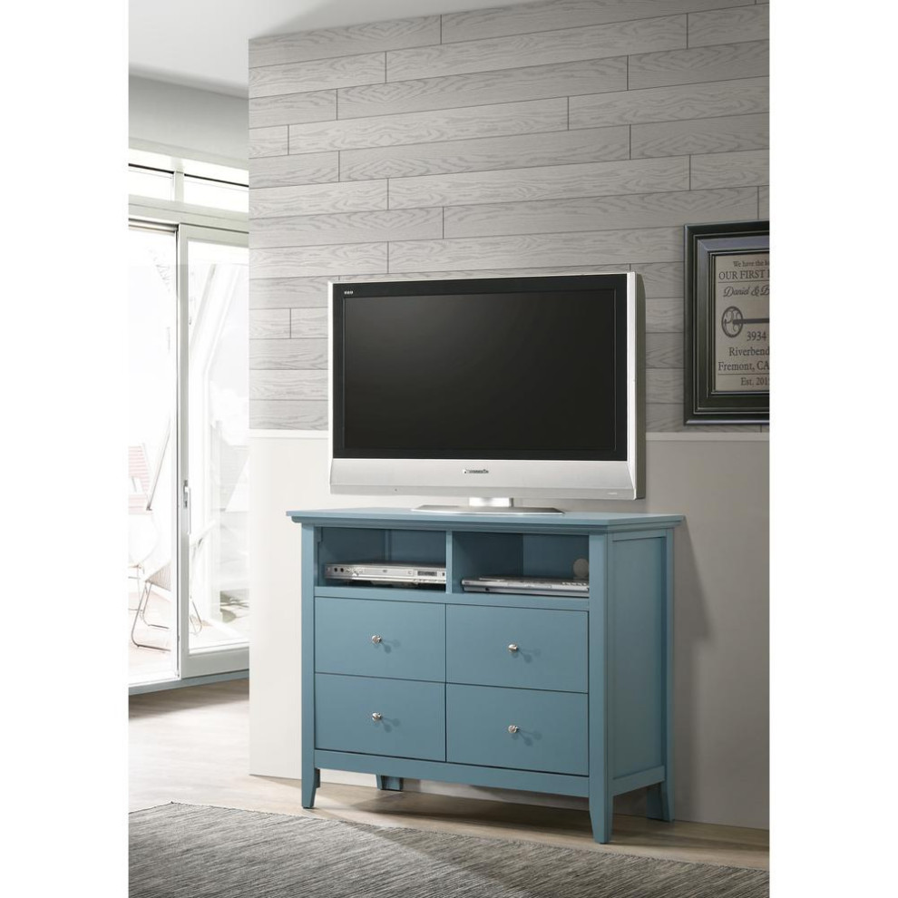 Hammond Teal 4 Drawer Chest of Drawers (42 in L. X 18 in W. X 36 in H.)   Contemporary   Entertainment Centers And Tv Stands   by GwG Outlet  Houzz