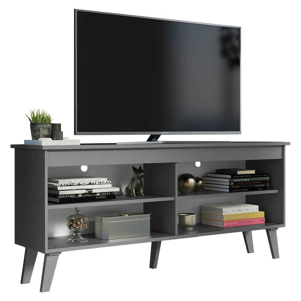 Madesa TV Stand Cabinet with 4 Shelves and Cable Management  TV Table Unit for TVs up to 55 Inches  23'' H x 12'' D x 53'' L