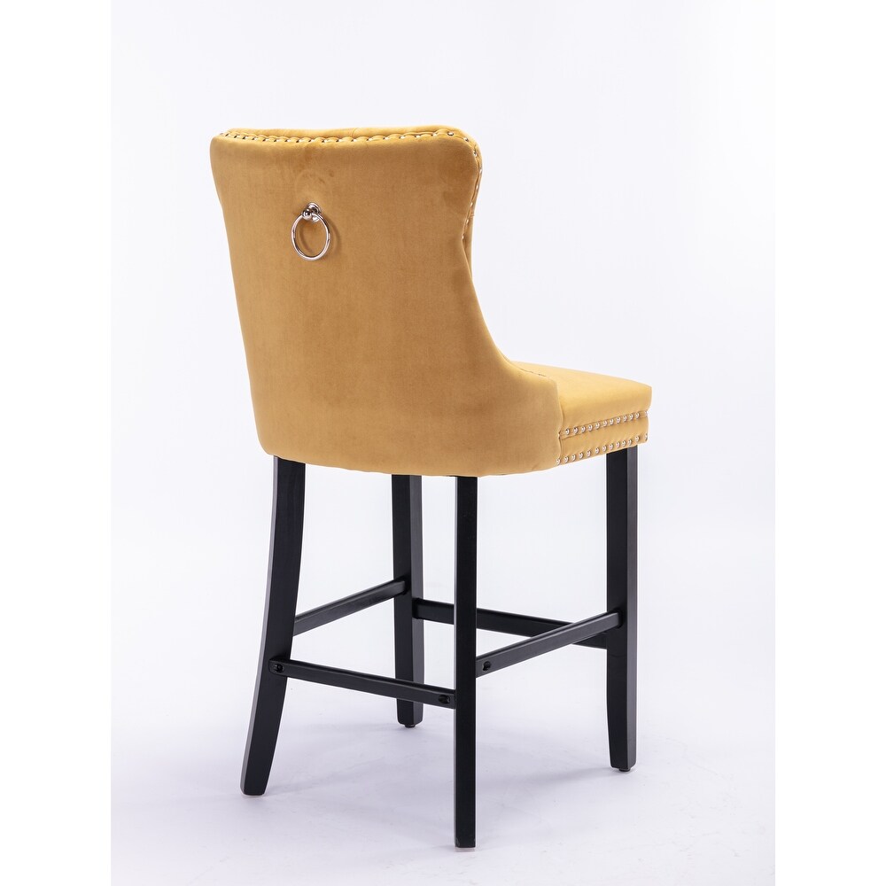 Contemporary Velvet Upholstered Bar stools