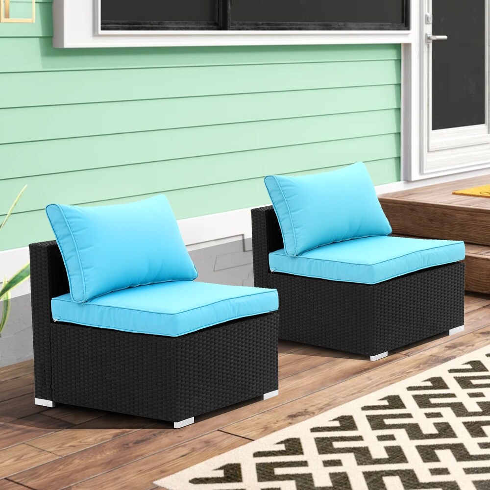 GDY Outdoor Rattan Wicker Sectional Sofa Set