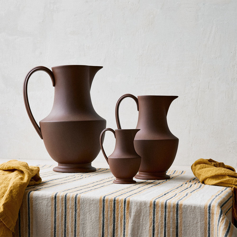 Artisan Stoneware Pitcher - Burnt Sienna