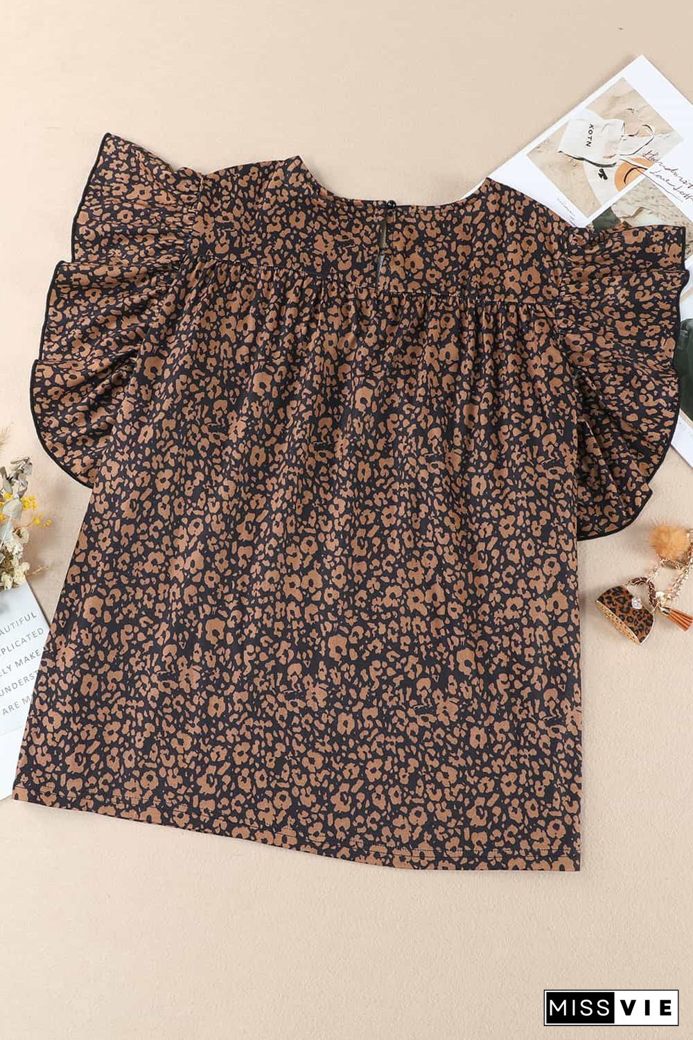 Black Plus Size Smocked Floral Blouse