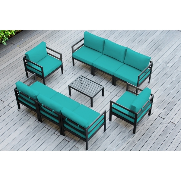 Ohana Outdoor 9pc. Cushioned Aluminum Sectional