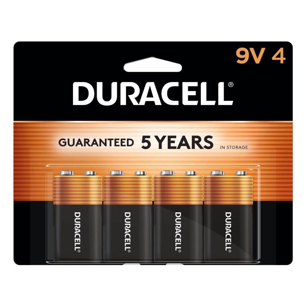 Duracell Duracell Coppertop 9V Battery 4 Pack Long-lasting Power All-Purpose Alkaline Battery for your Devices 004133304652