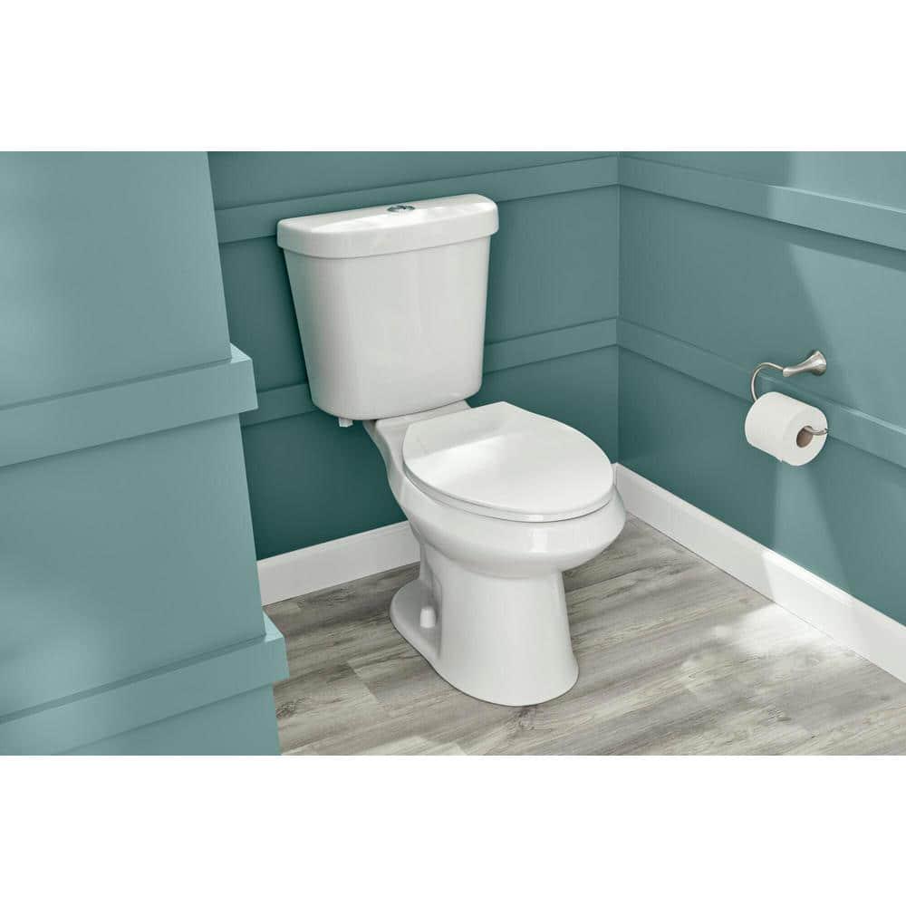 Glacier Bay 2piece 11 GPF16 GPF High Efficiency Dual Flush Complete Elongated Toilet in White Seat Included