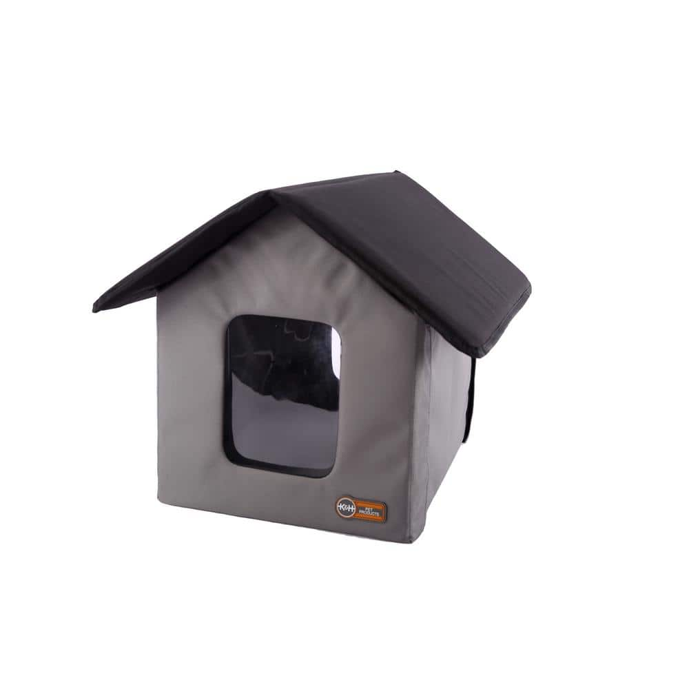 K and H Pet Products Gray/Black Outdoor Kitty House (Unheated) - 18 in. x 22 in. x 17 in. 100213101