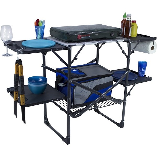 Outdoor SlimFold Cook Station，Portable Camp Kitchen Table