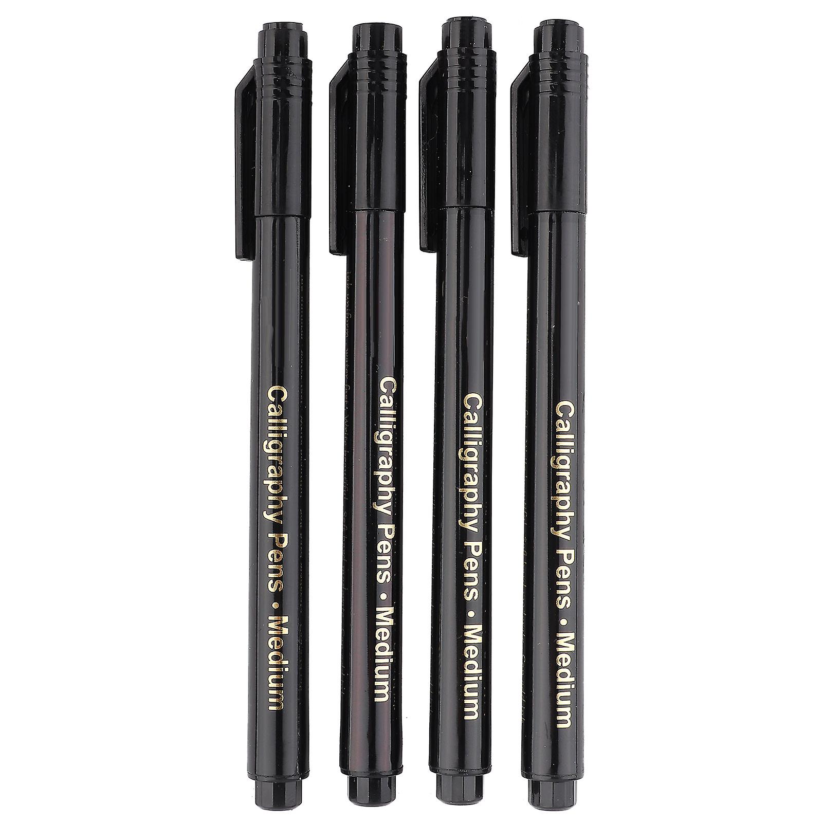 4pcs Calligraphy Pen Ink Brush Pen For Sketch Signature School Office Supplies