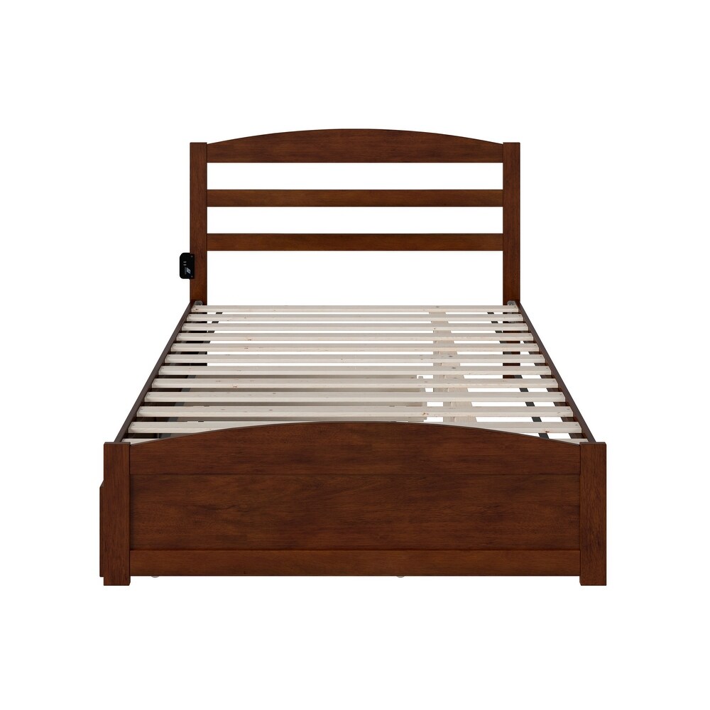 Warren Platform Bed with Footboard and Twin Trundle