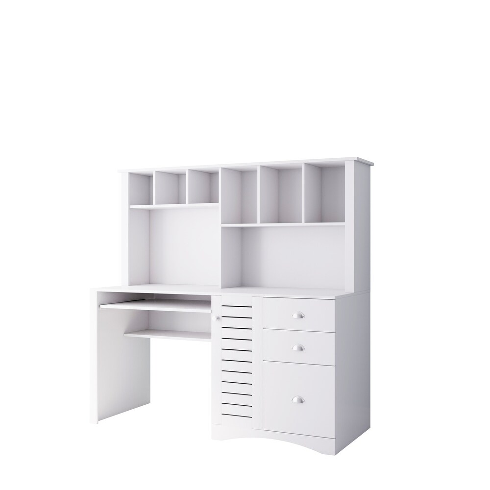 Home Office Wood Computer Desk with Hutch