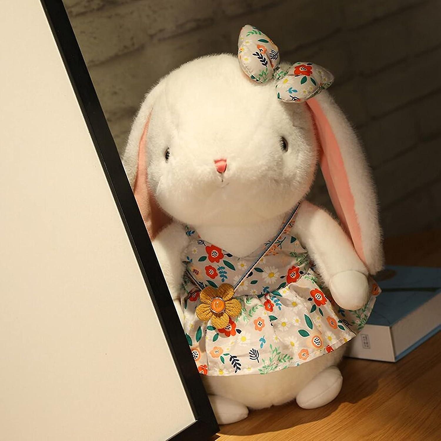 Soft And Cute Plush Rabbit，small Flower Skirt Wearing Bow Rabbit Toys，can Embrace Stuffed Animal Rabbit，washable