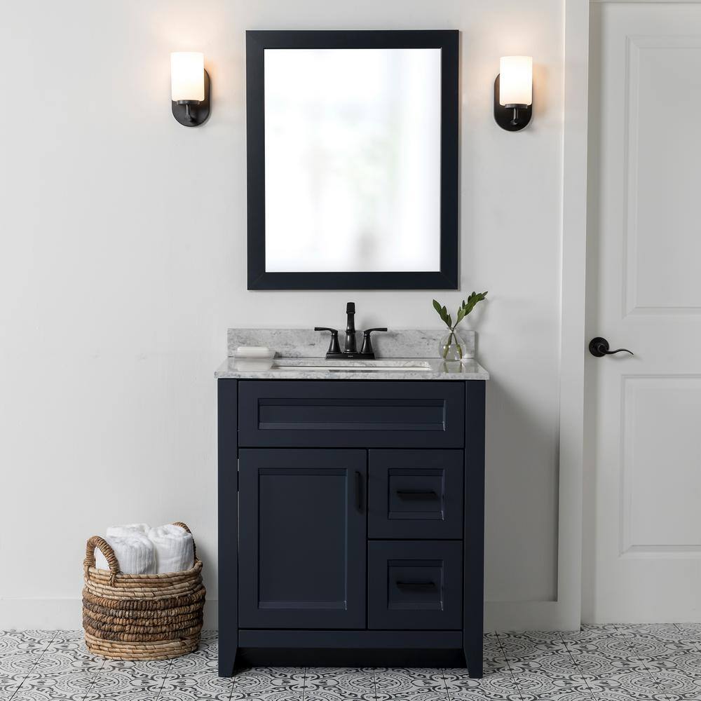 Home Decorators Collection Ridge 30 in. W x 21.6 in. D x 34 in. H Bath Vanity Cabinet without Top in Deep Blue RG30-DB