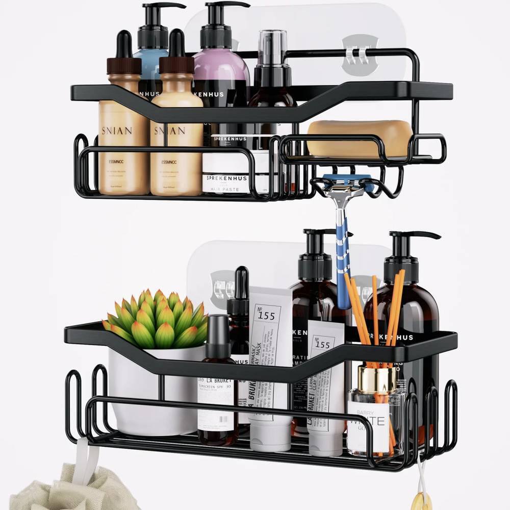 Dyiom Shower Caddy Shelf with 11 Hooks Shower Rack for Hanging Razor Soap and Shower Gel 307746583