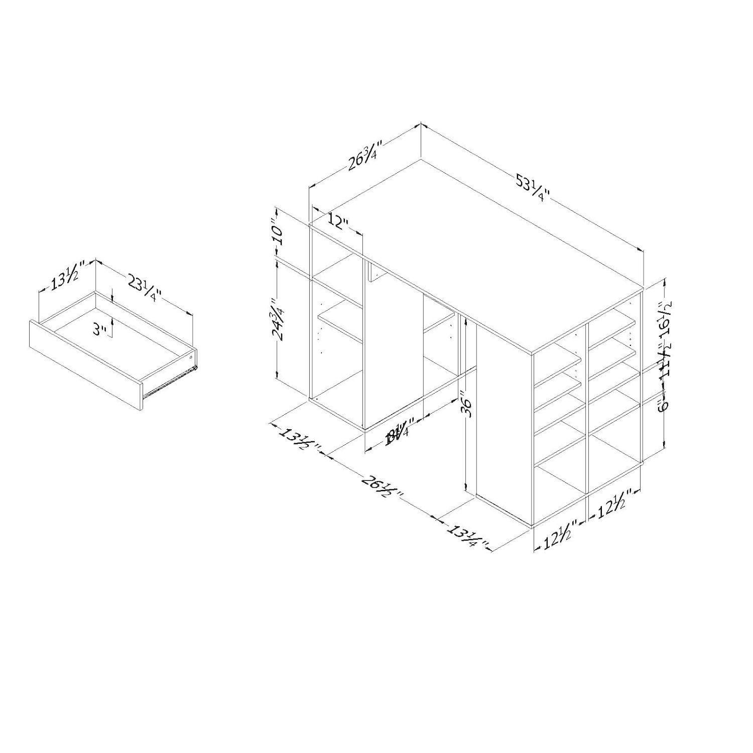 South Shore Crea Counter-Height Craft Table