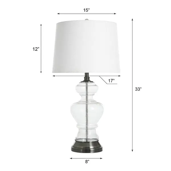 Clear Seeded Table Lamp - Elegant Seeded Glass With Urn Shaped Base