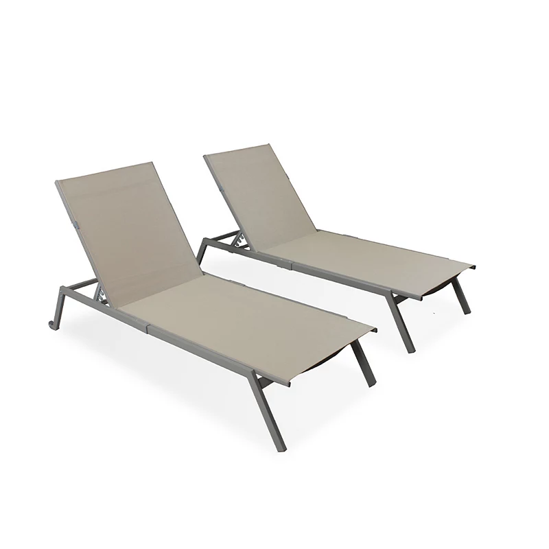 Ostrich PC-1052T Heavy Duty Adult Outdoor Lake Chaise Lounge Chairs 2-Pack， Tan