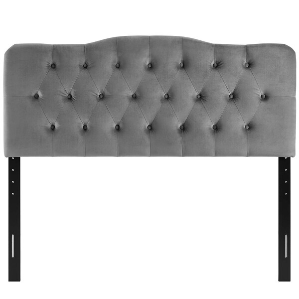 Carson Carrington Labbetorp Queen Diamond Tufted Velvet Headboard - - 28502753