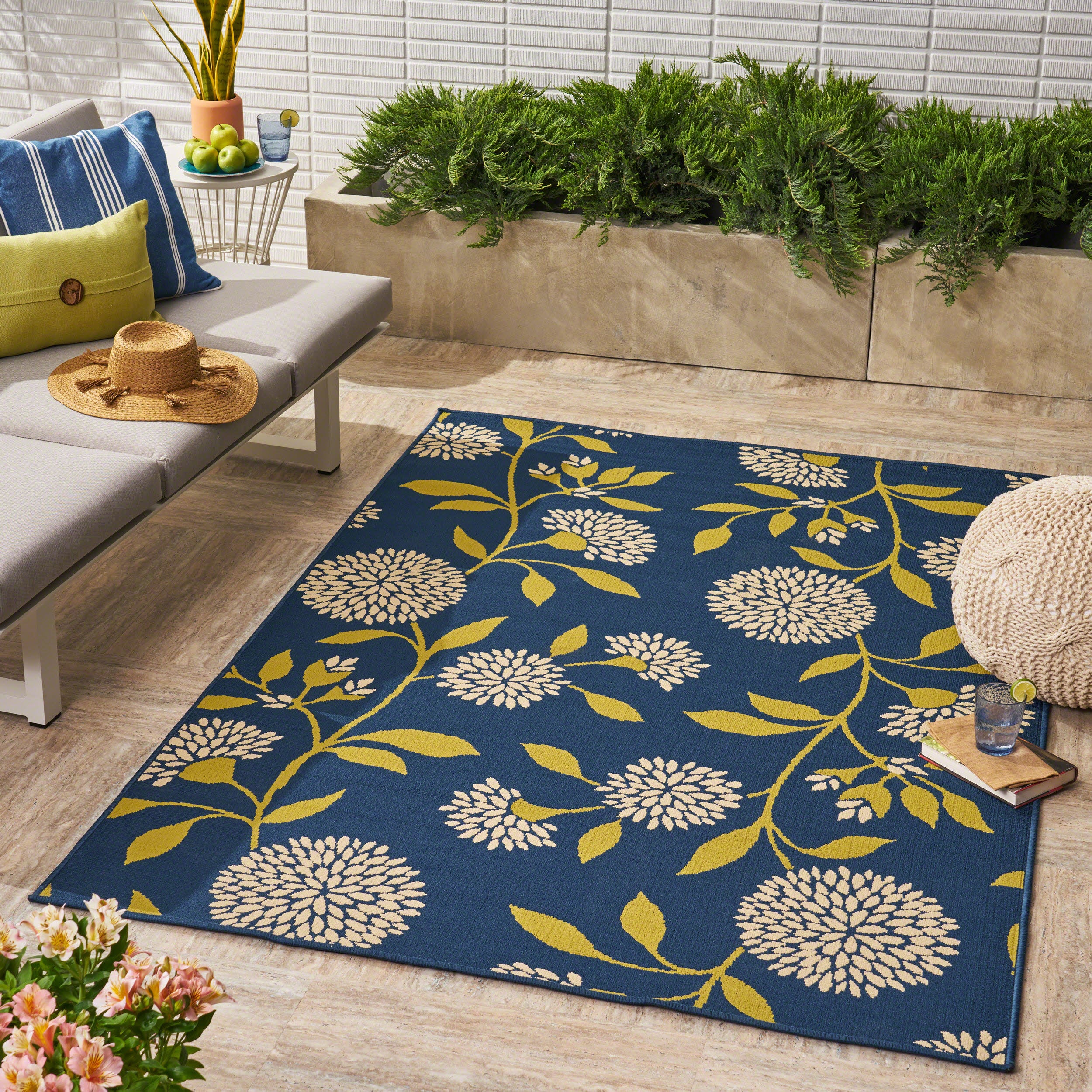 Tilda Outdoor Floral Area Rug