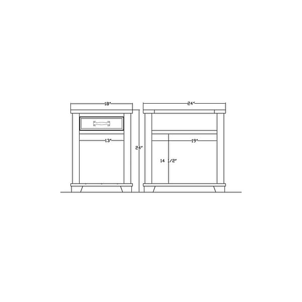 Wood Two-tone End Table with Drawer and Shelf