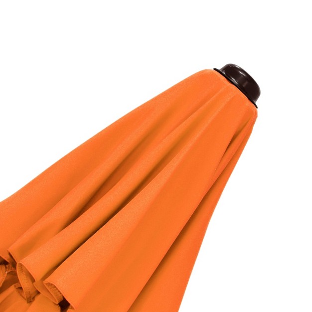 9 x27 X 9 x27 Steel Market Polyester Patio Umbrella With Crank Lift And Push button Tilt Tuscan Astella