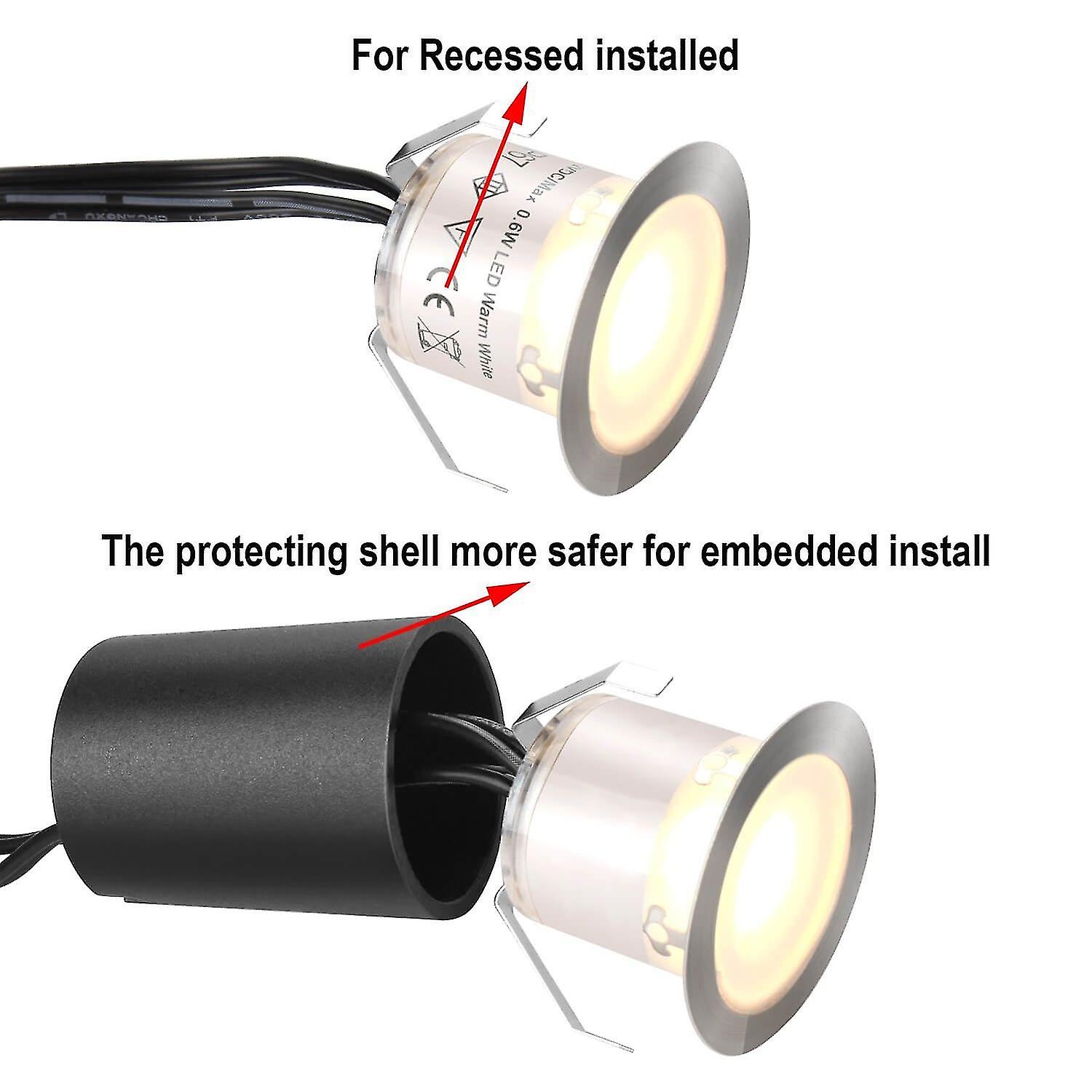 Set Of 16 Recessed Led Spotlights - 12 V - Ip67 Waterproofing - 0.6 W - Diameter: 32 Mm - For Indoor