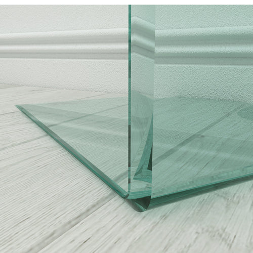 Swonuk Whole Tempered Glass Coffee Table Clear End Table Transparent Side Table for Room