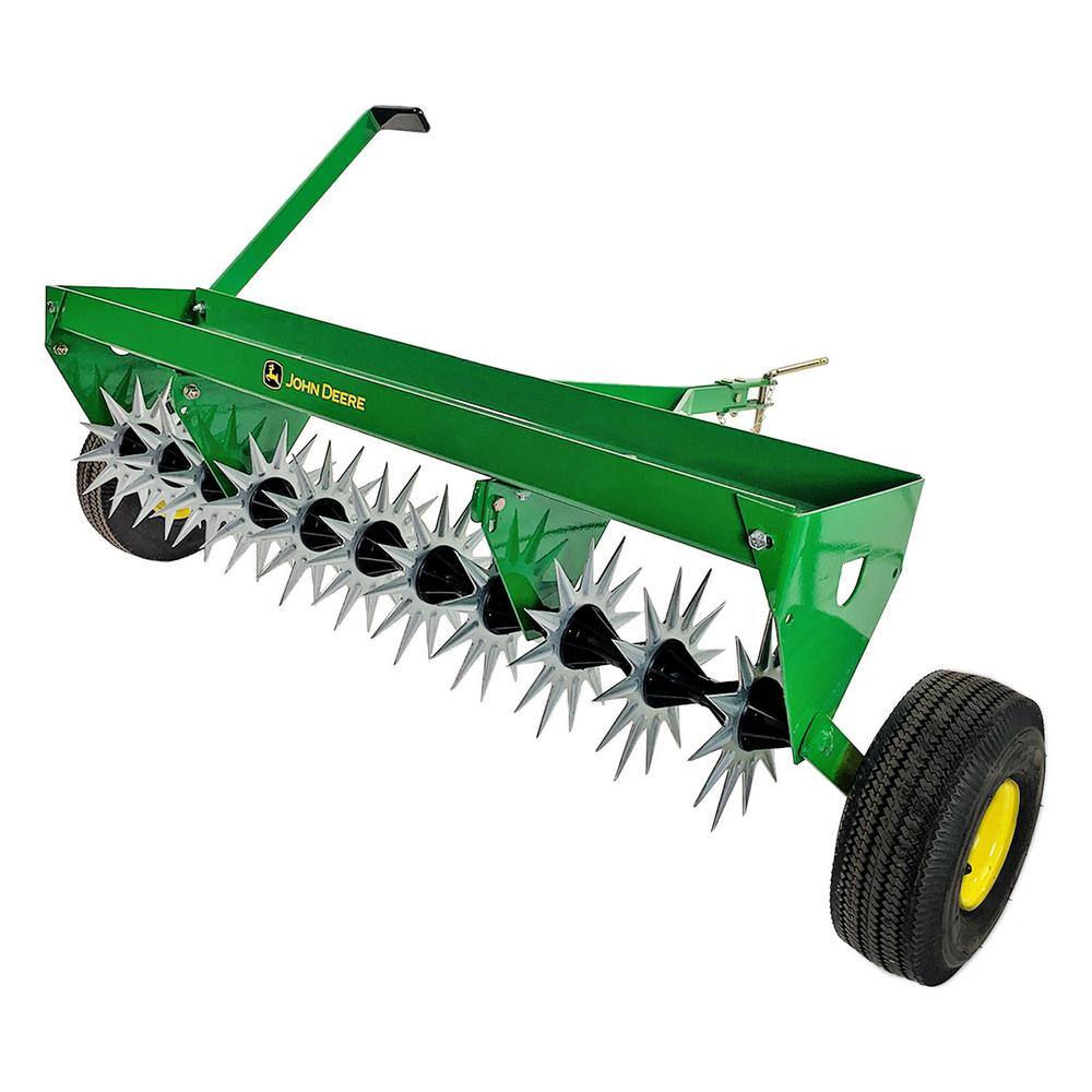 John Deere 40 in. Tow-Behind Spike Aerator with Transport Wheels and Weight Tray SAT-400JD