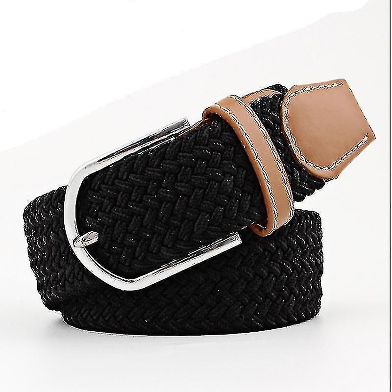 Unisex Casual Knitted Pin Buckle Woven Elastic Belt 110 Cm(110cm)(purple)