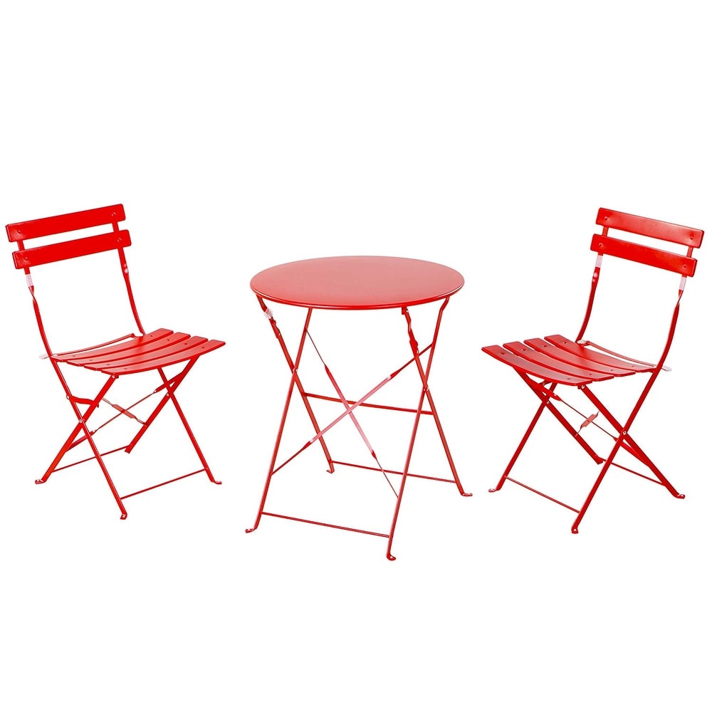 Clihome Outdoor 3 Piece Premium Steel Patio Bistro Set