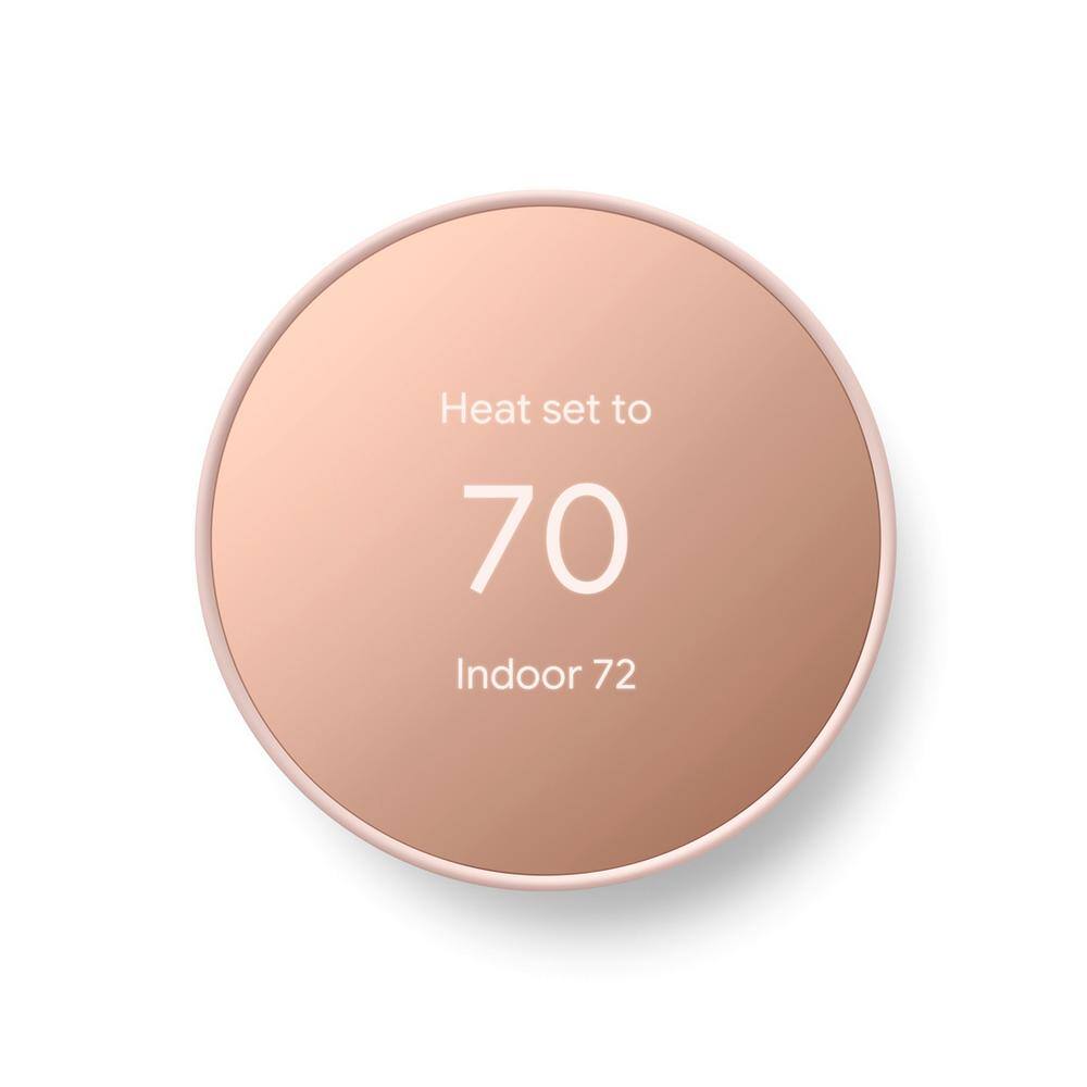 Google Nest Thermostat - Smart Programmable Wi-Fi Thermostat Sand and Nest Thermostat Trim Kit Snow VBCC8SDTKSW20