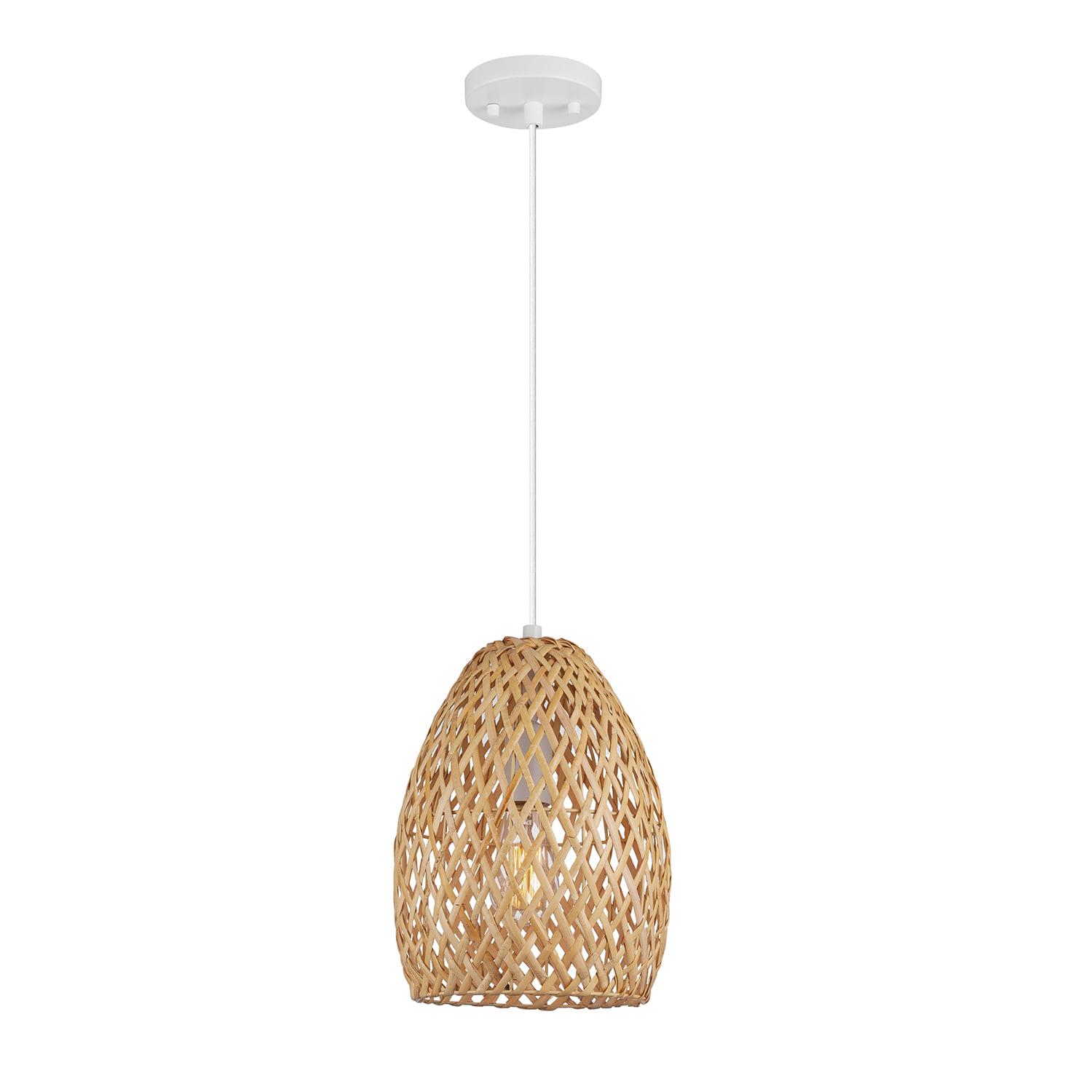 Novogratz x Globe Rio 1-Light Light Twine Shade Pendant Light， 61090