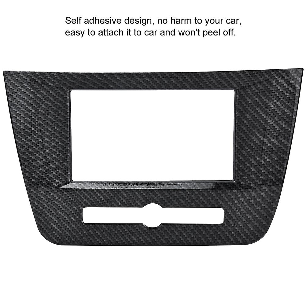 1pc Carbon Fiber Style Dashboard Navigation Frame Cover Trim For Mg Zs Suv 2017-2018