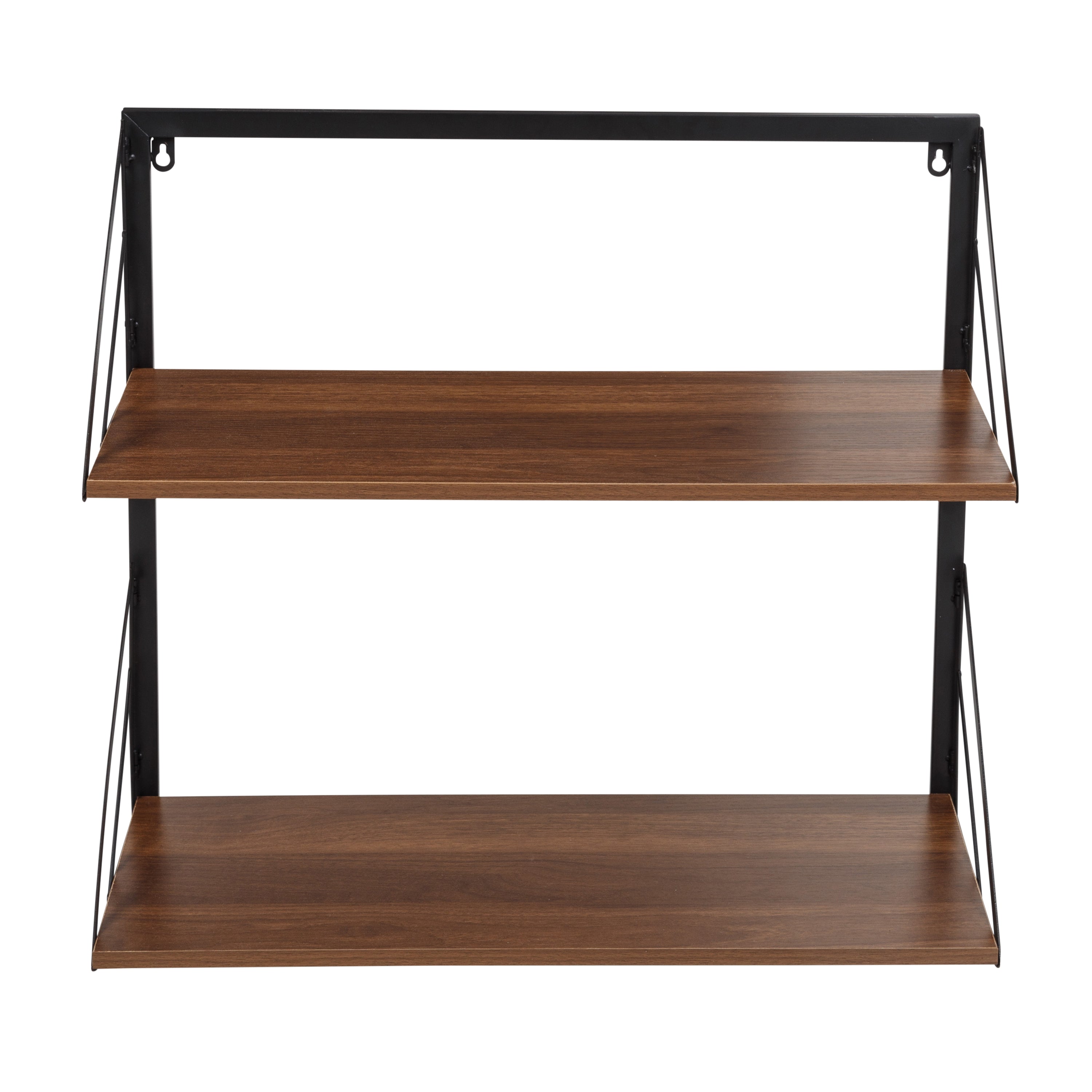 Honey-Can-Do 2-Tier Laundry Shelf W/ Wood, Walnut