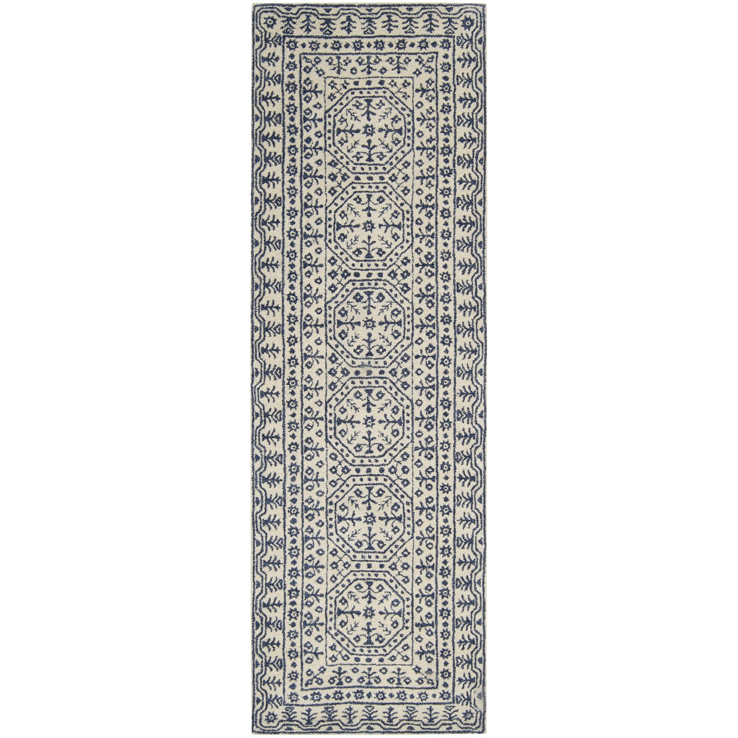 Smithsonian Collection New Zealand Wool Area Rug in Dark Slate Blue and Ivory design by Smithsonian